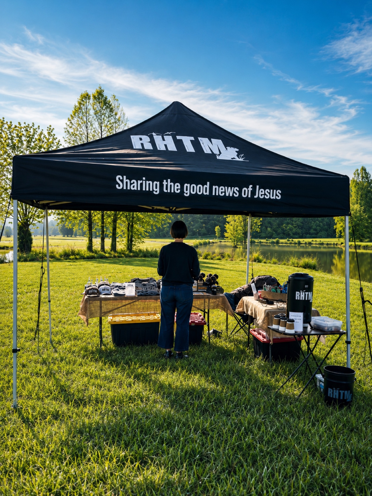 The RHTM ministry tent set up at a hunt test